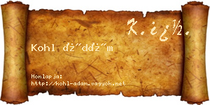 Kohl Ádám névjegykártya